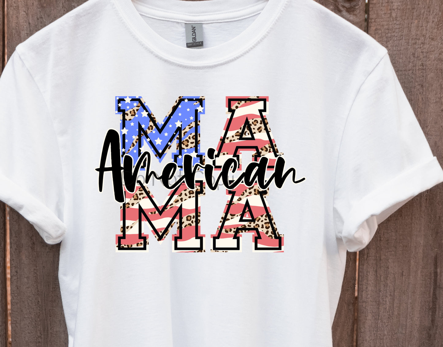 American mama stacked leopard-DTF