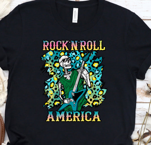 Rock n roll America skeleton-DTF
