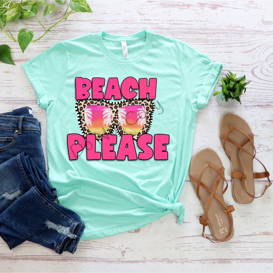 Beach please leopard sunglasses-DTF