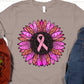 Sunflower pink ribbon center -DTF