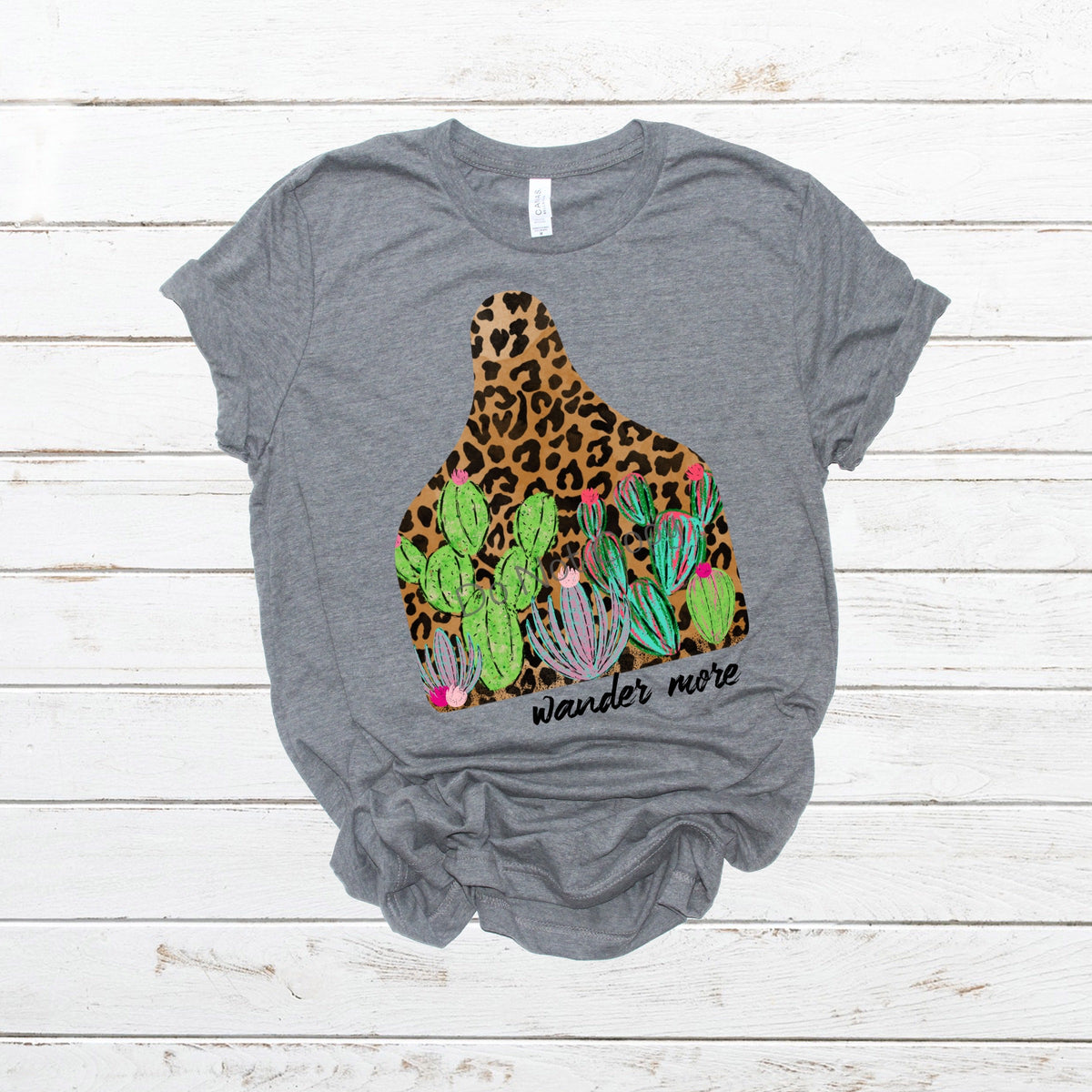 Leopard cow tag with cactus wonder more - DTF