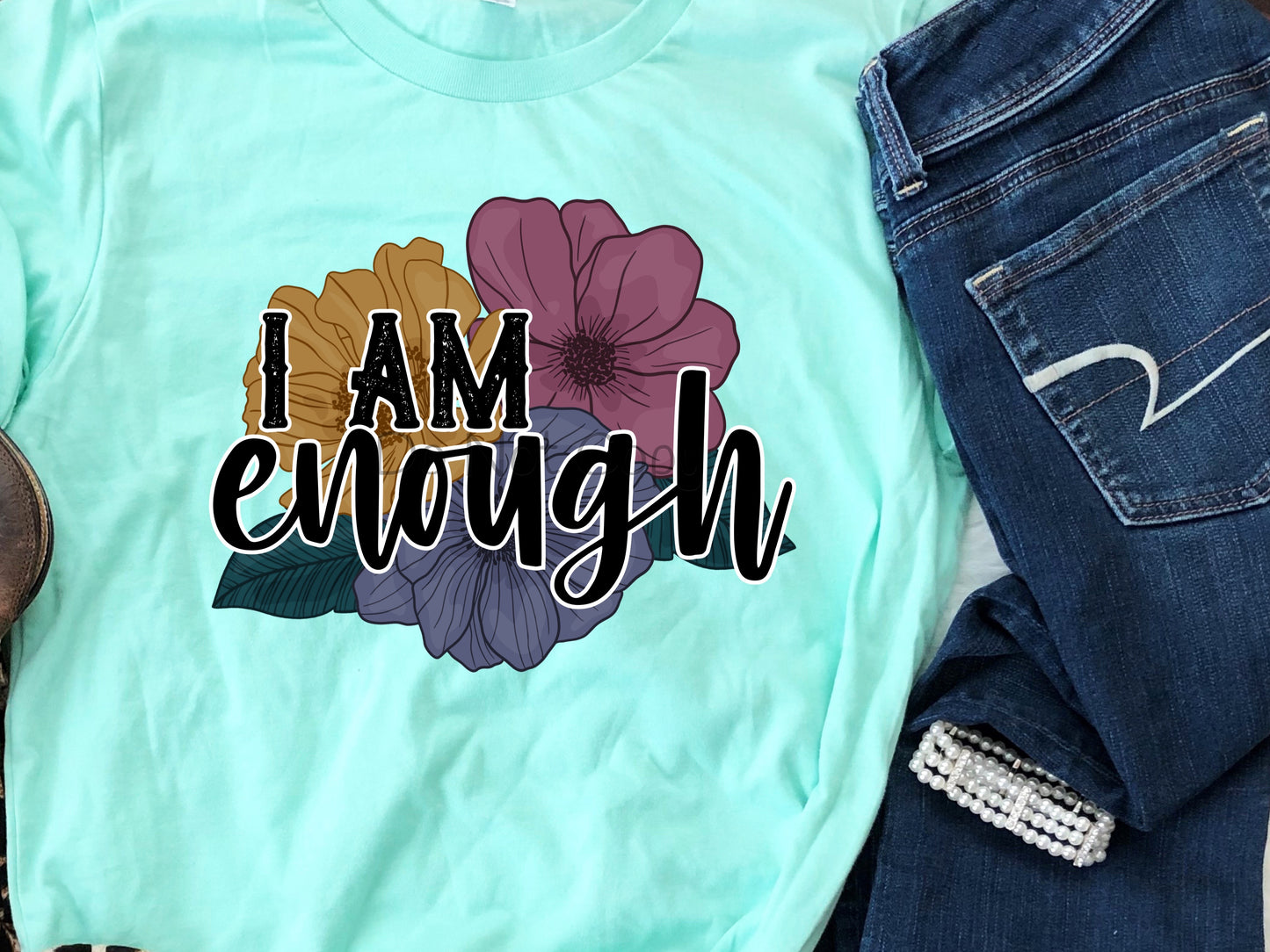 I am enough big flowers-DTF