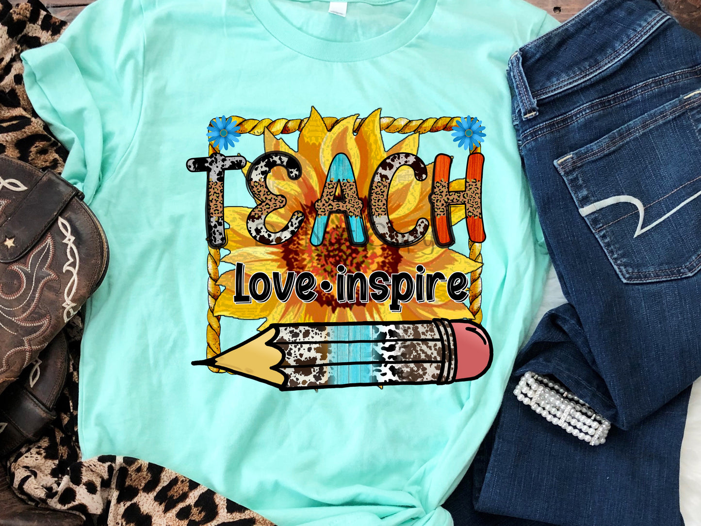 Teach love inspire pencil-DTF