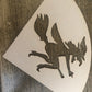 Witch on a broom stick Stencil