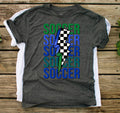 Soccer checkered bolt-DTF