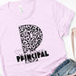 School single color leopard assistant principal-DTF