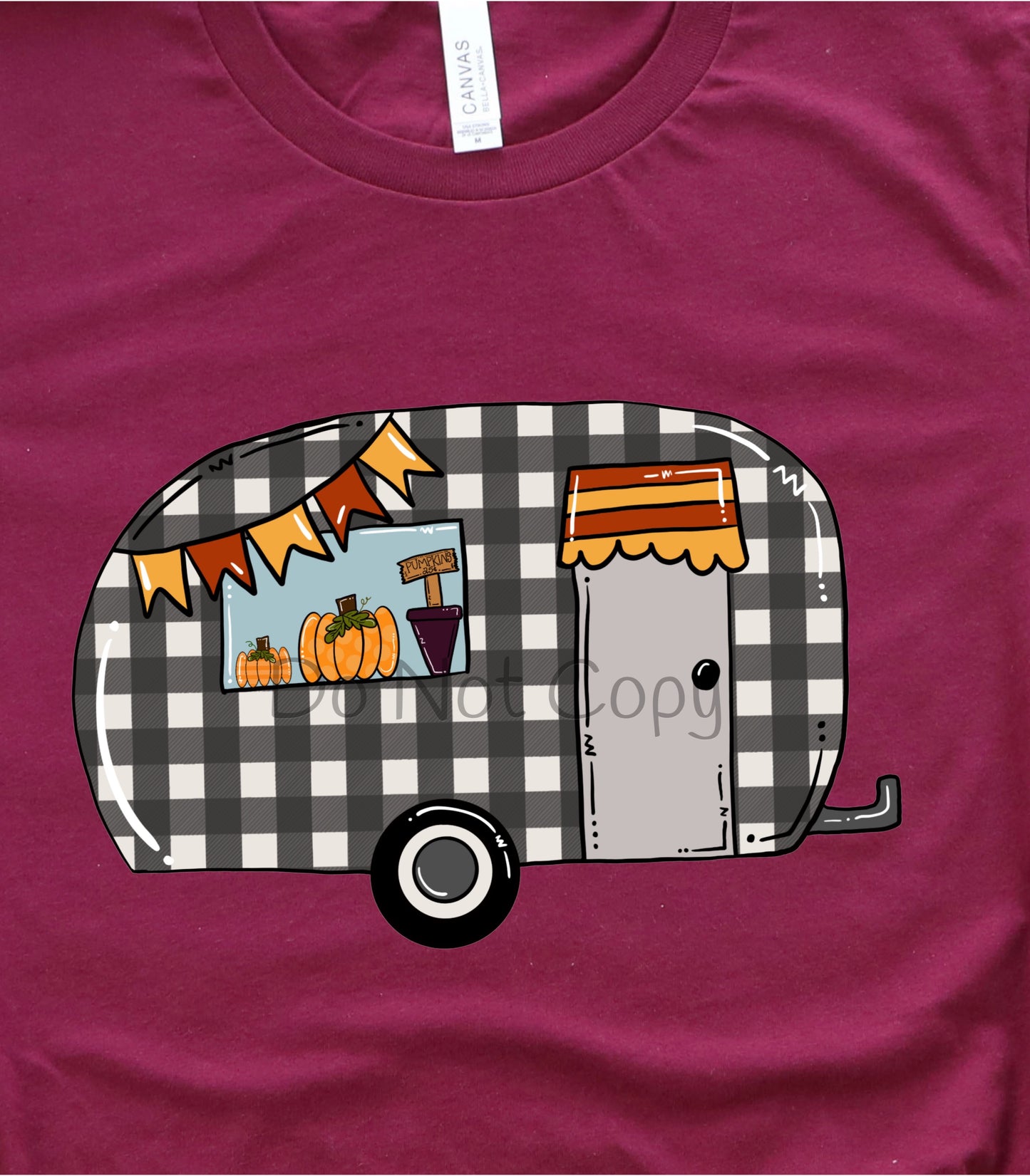 Plaid pumpkin camper-DTF