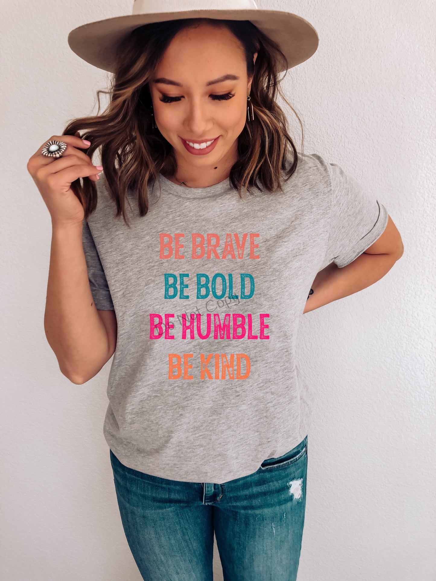 Be brave be bold multi colored -DTF