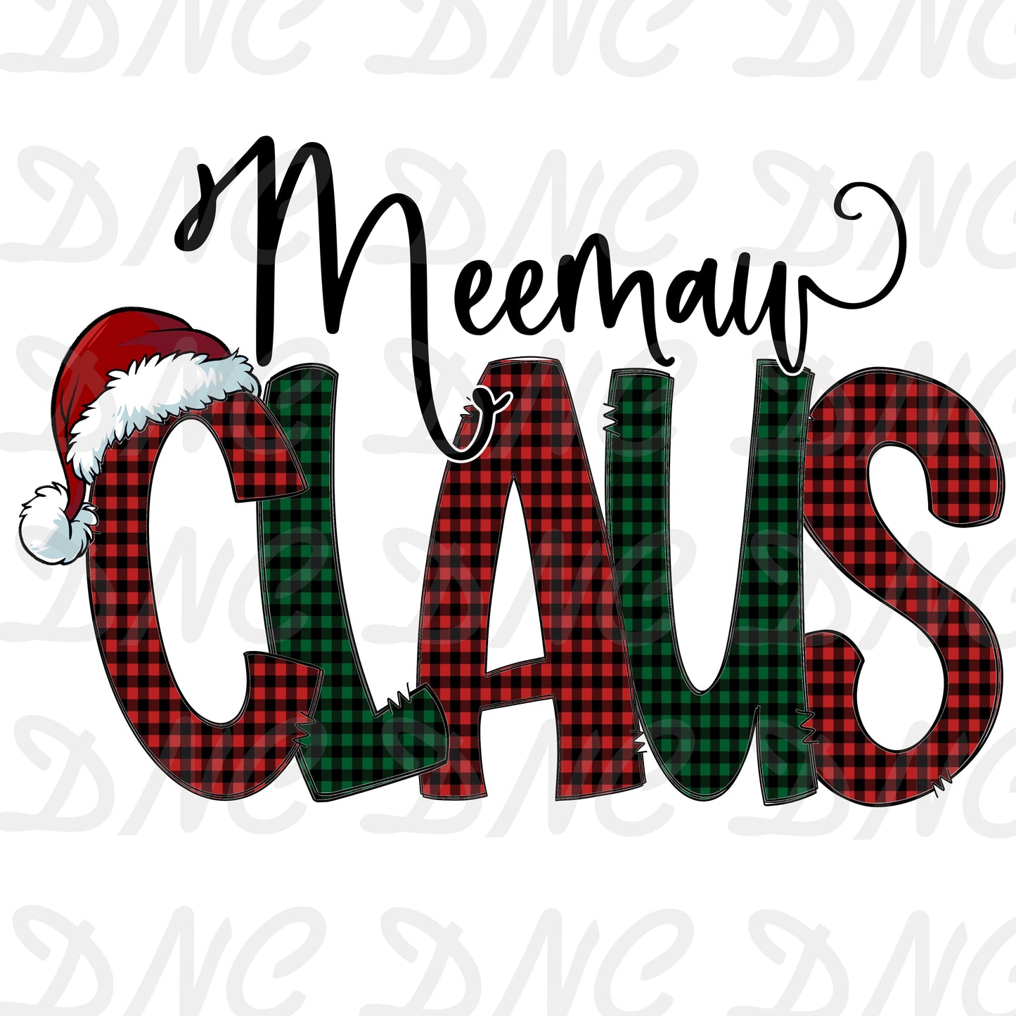 Meemaw claus red and green - Sublimation