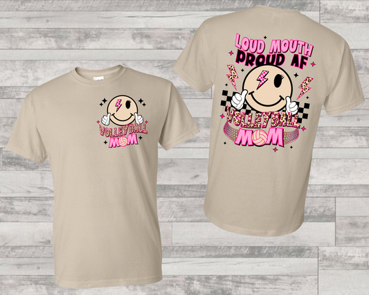 Loud mouth proud AF Volleyball mom(FRONT)-DTF