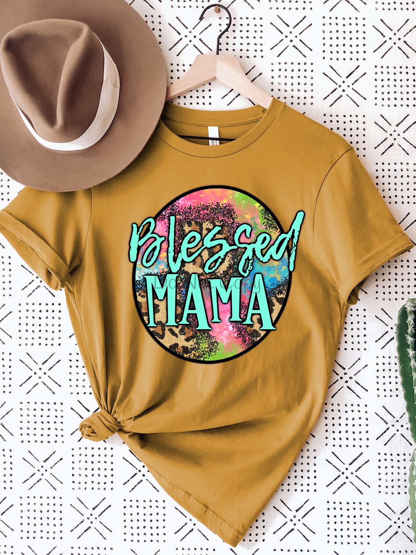 Blessed mama turquoise-DTF