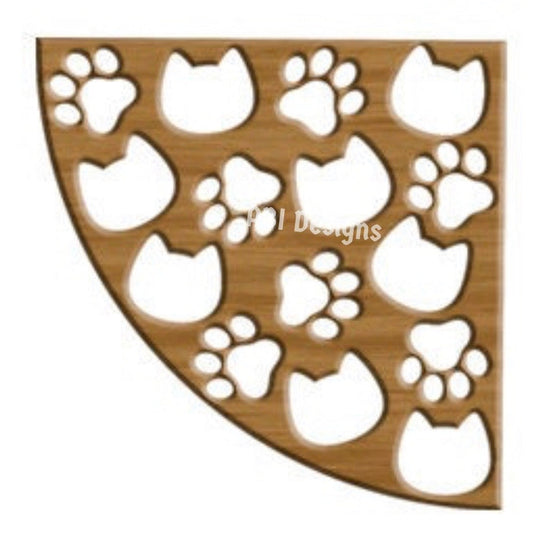 Cat head and paws Sleeve Stencil