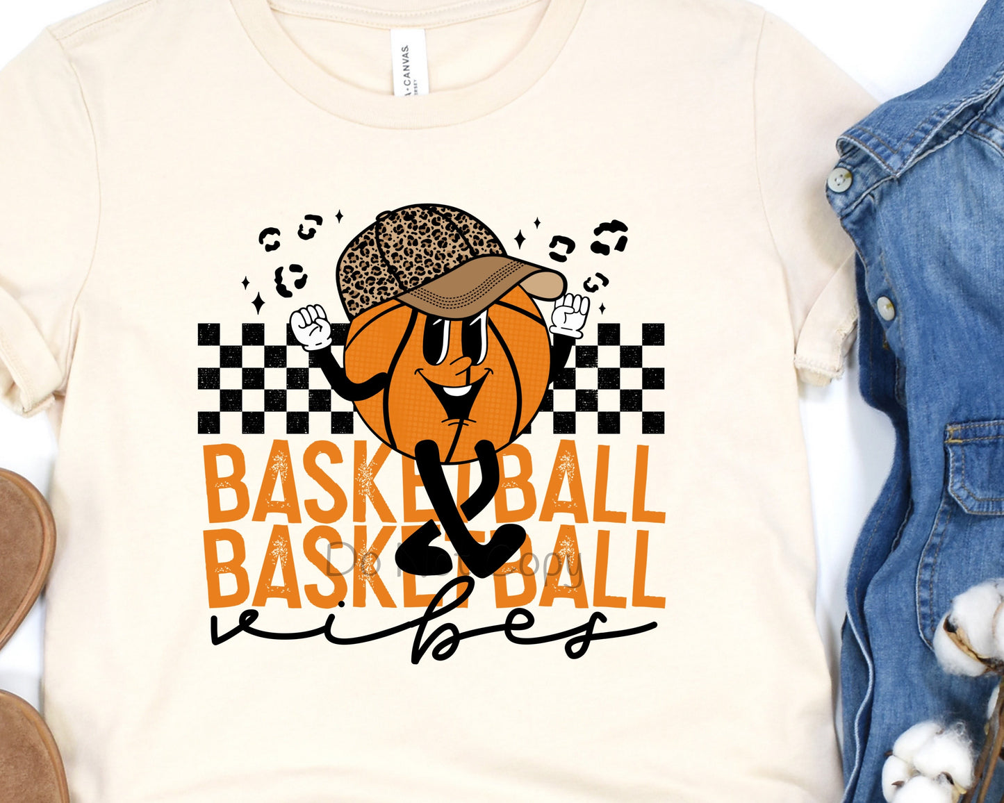 Basketball basketball vibes leopard cap-DTF