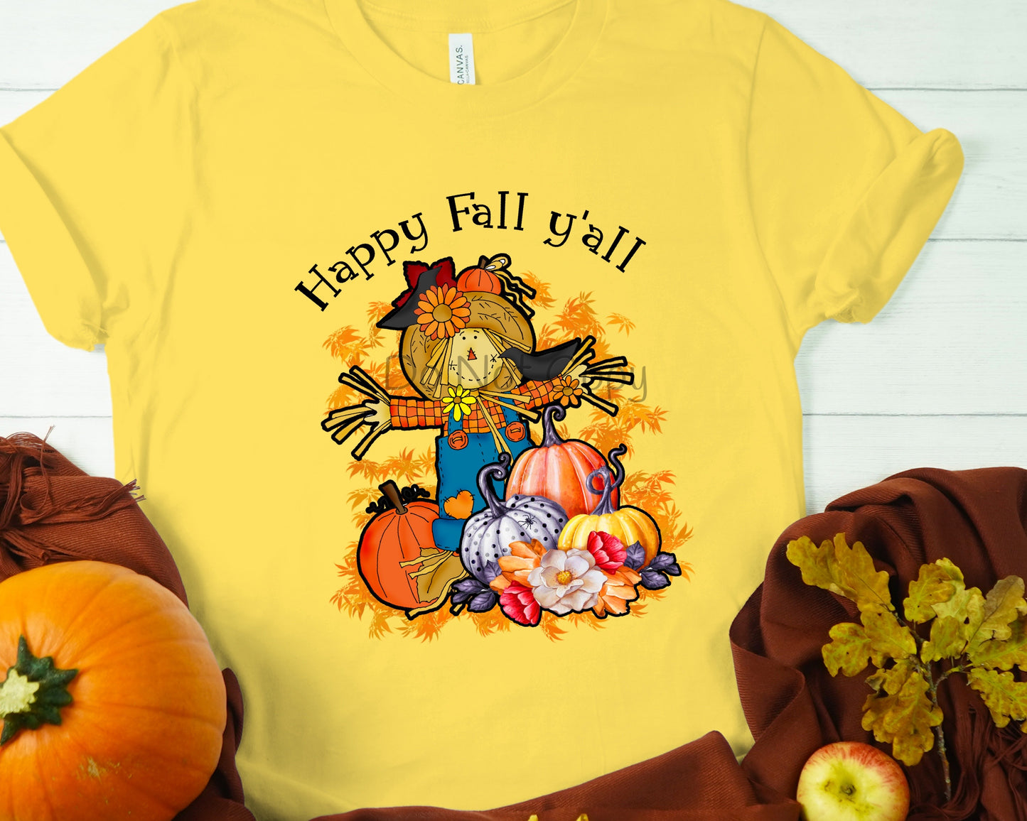 Happy fall y’all scarecrow pumpkins-DTF