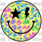 Rainbow leopard smiley-DTF