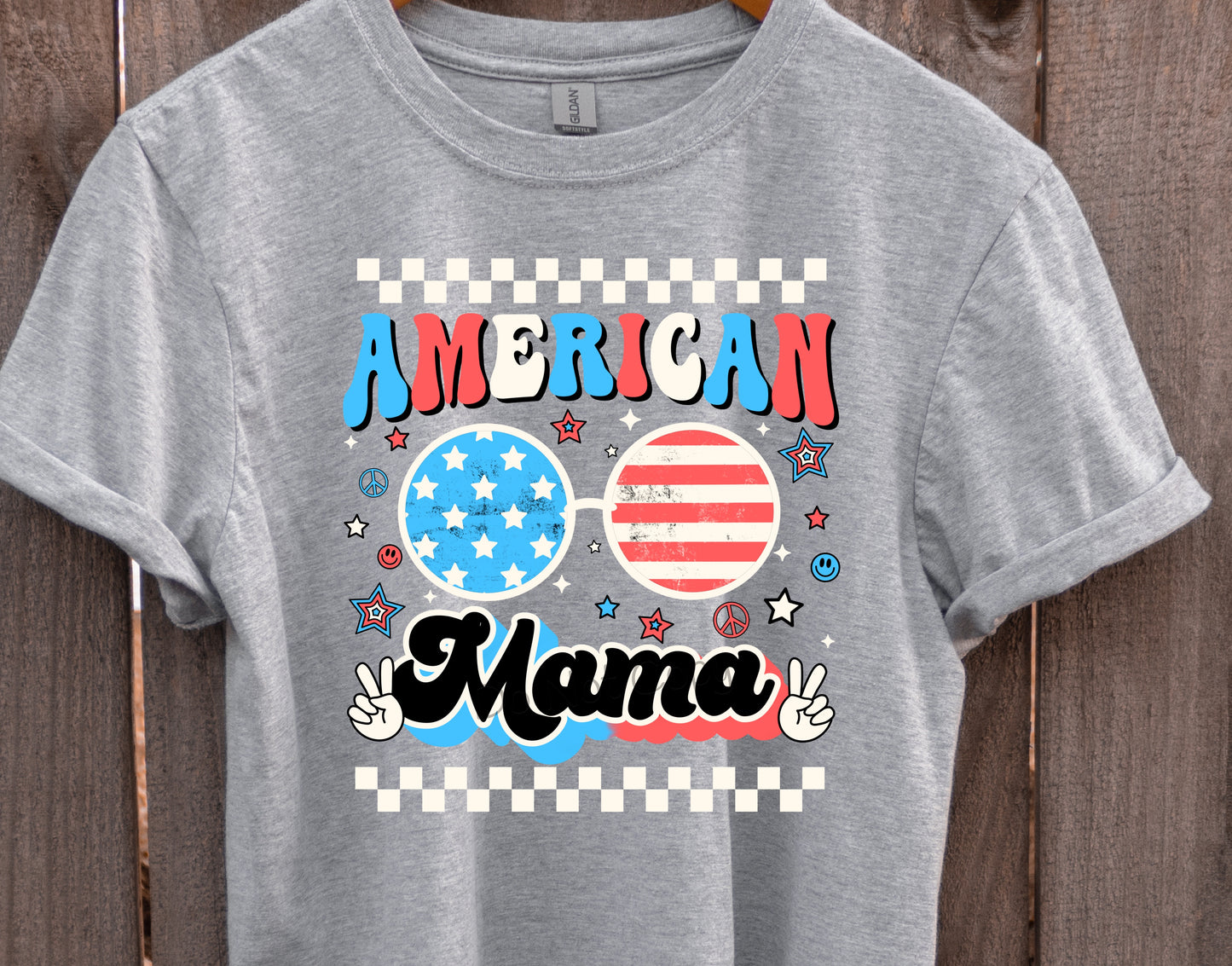 American mama white rim glasses-DTF