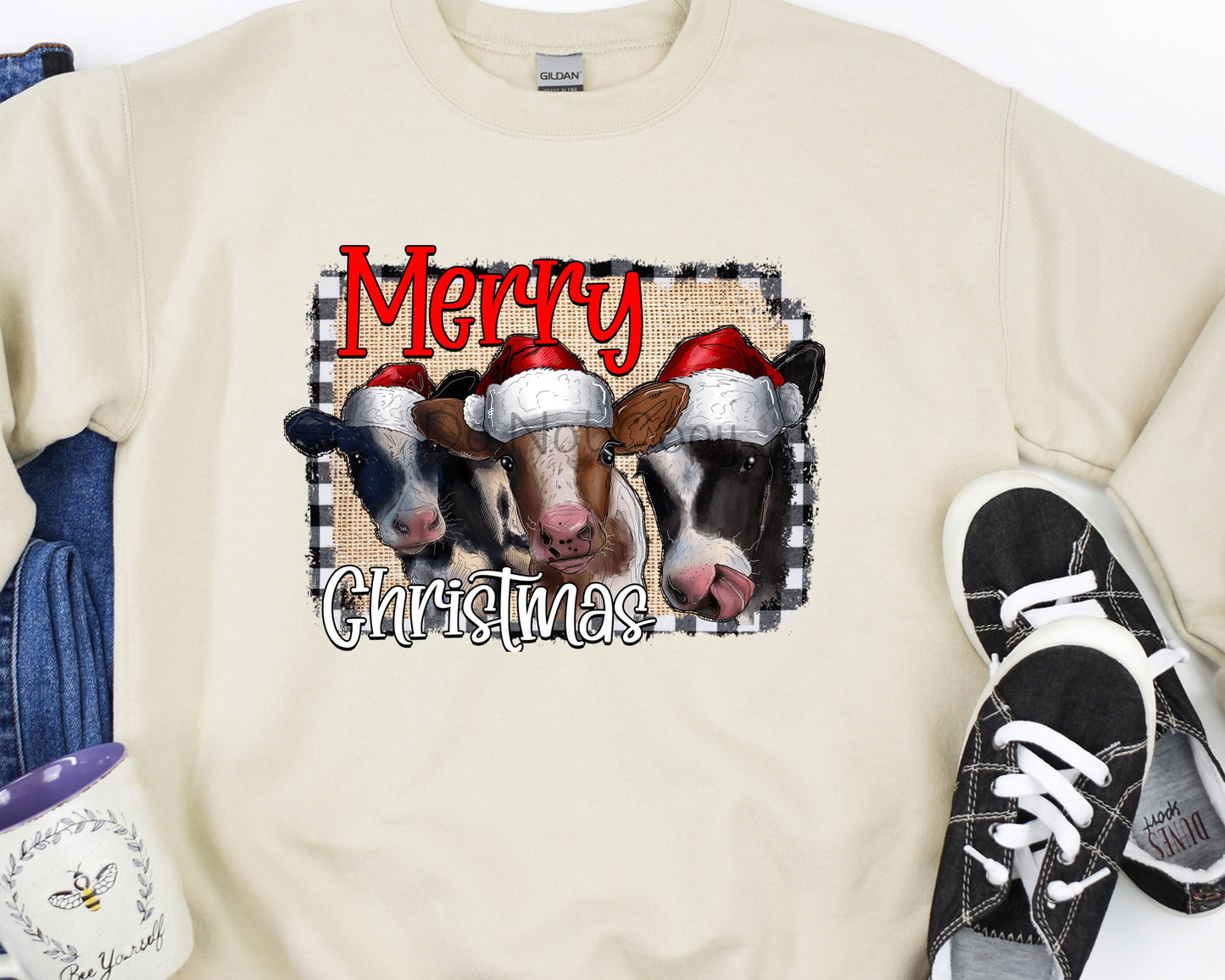 Merry Christmas cow trio-DTF