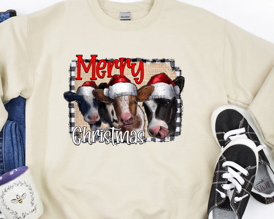 Merry Christmas cow trio-DTF