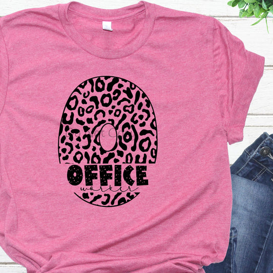 School single color leopard office worker-DTF