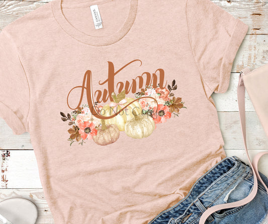 Autumn pumpkins flowers-DTF