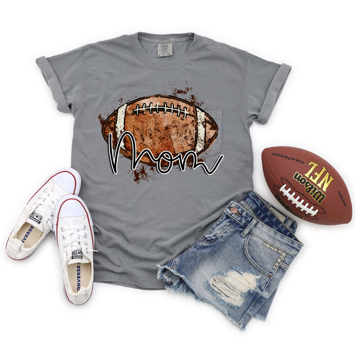 Football mom name under football-DTF
