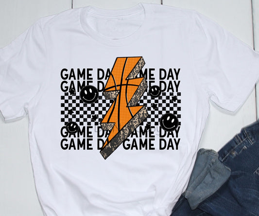 Game day basketball lightning bolt-DTF