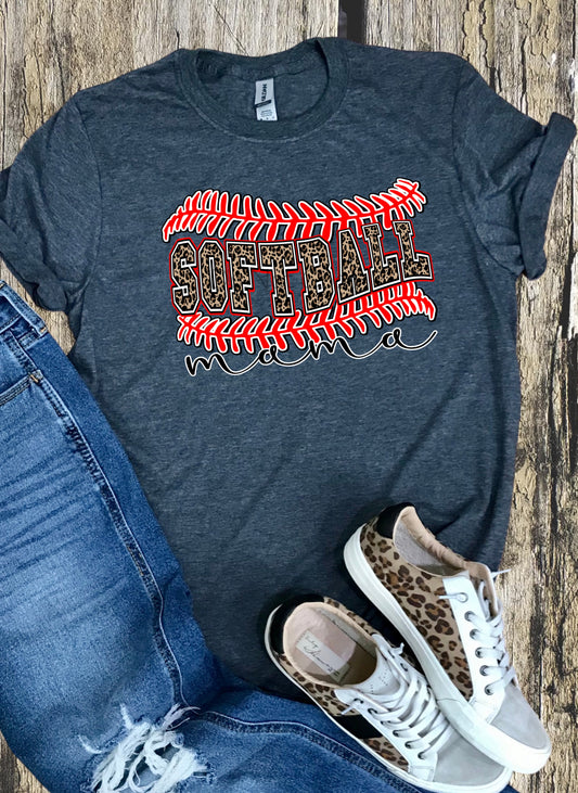 Softball mama stitches top and bottom-DTF