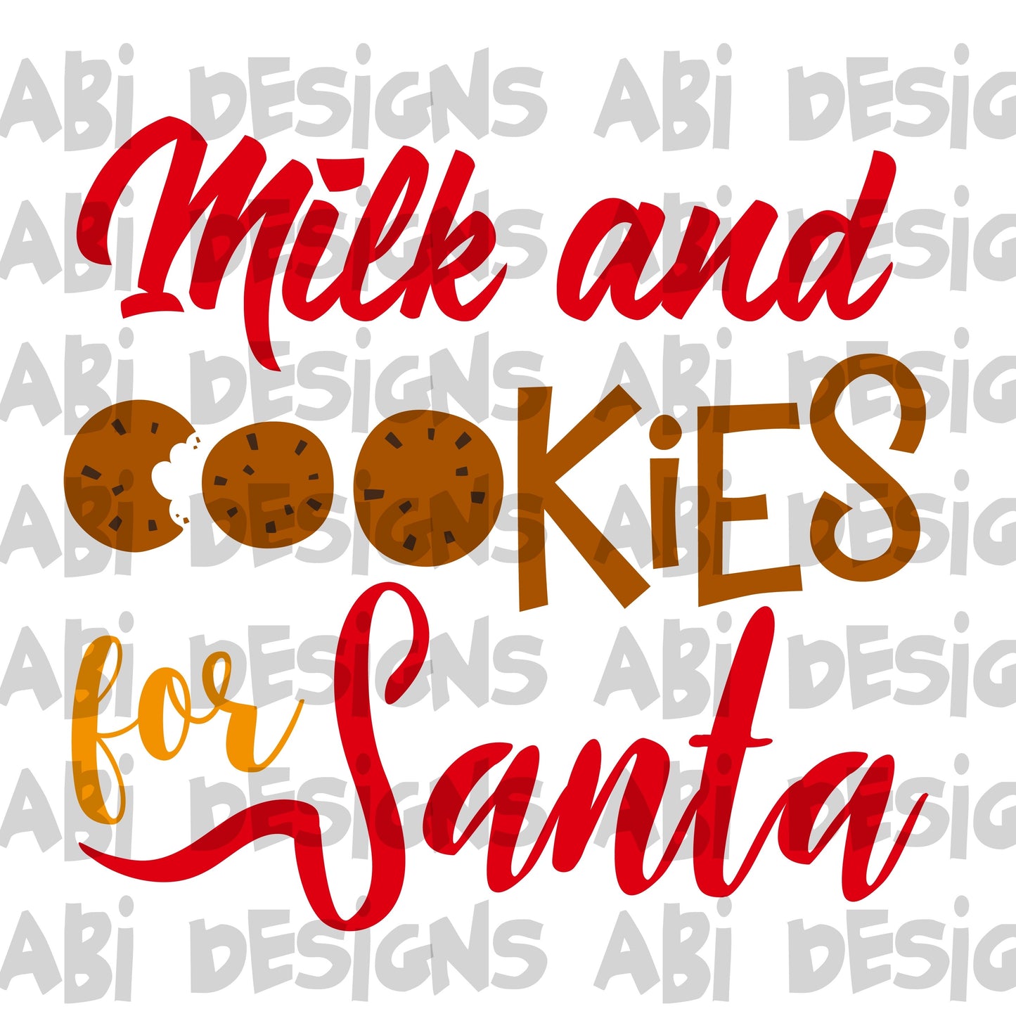 Milk and cookies for Santa- sublimation