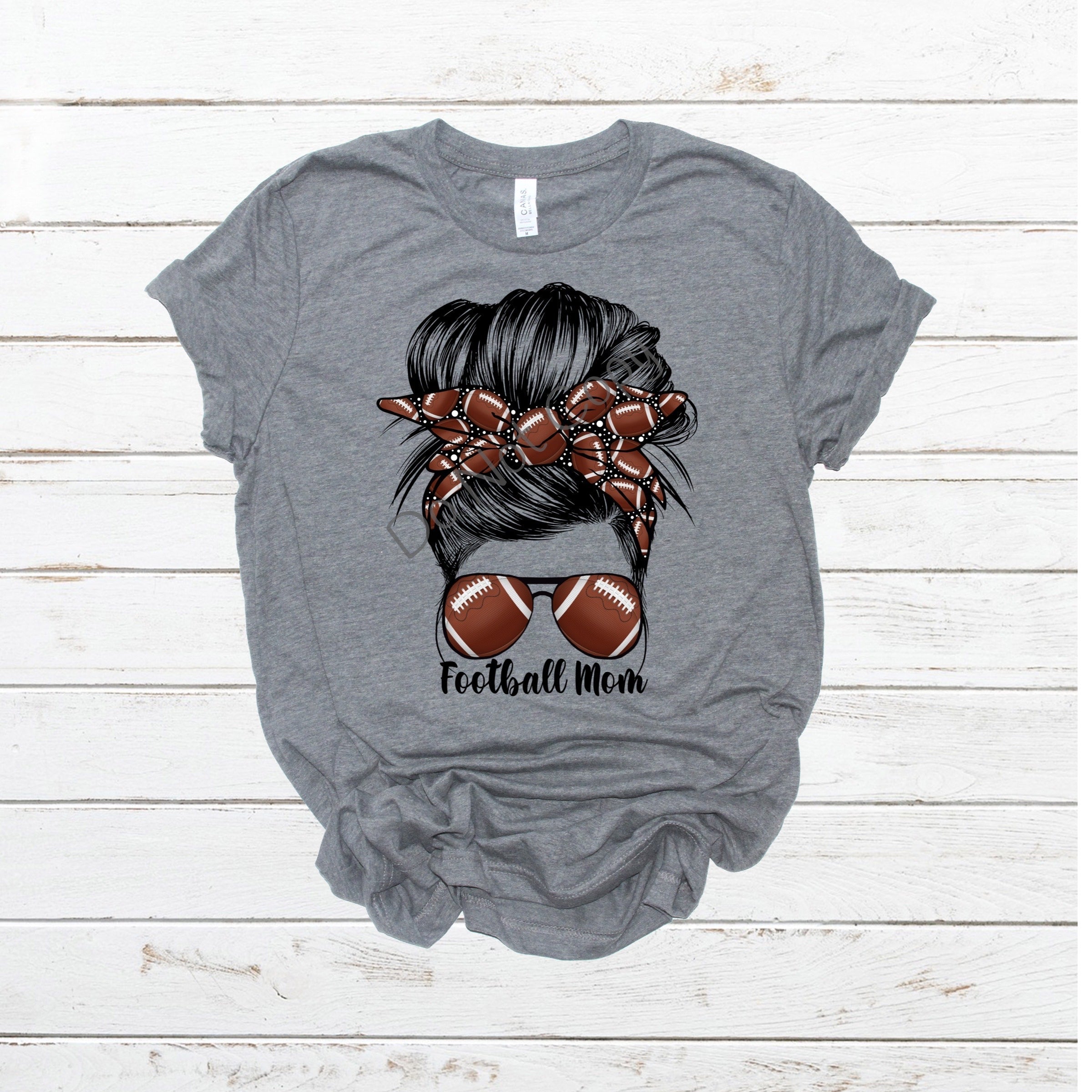 Football Mom Messy Bun Dtf Abidesignstore