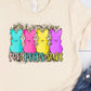 For peeps sake 4 bunnies leopard background-DTF