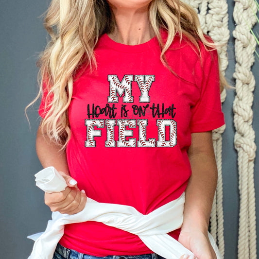 My heart is on that field Baseball letters-DTF