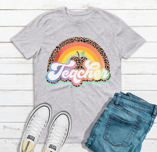 Teacher Apple rainbow - DTF