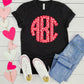 Red & Pink Leopard Monogram  -DTF