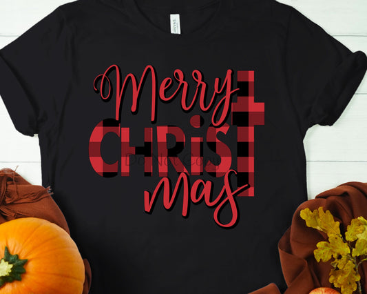 Merry CHRISTmas buffalo plaid-DTF