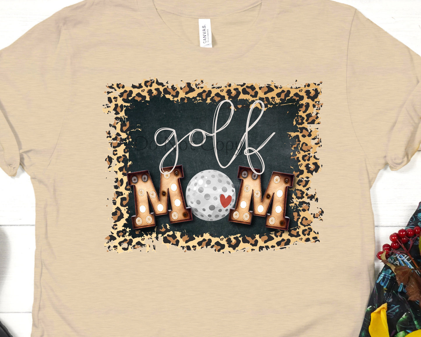 Golf mom leopard frame -DTF