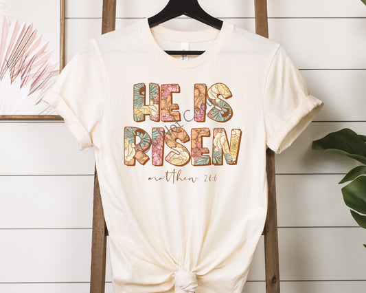 He is risen floral-DTF