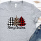 Merry Christmas 3 trees plaid leopard-DTF