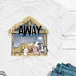 Away in a manger donkey lamb pig cow-DTF
