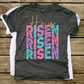 He is risen pink teal purple-DTF
