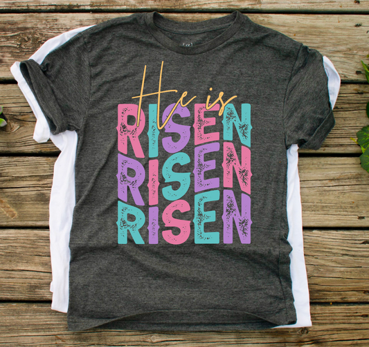 He is risen pink teal purple-DTF