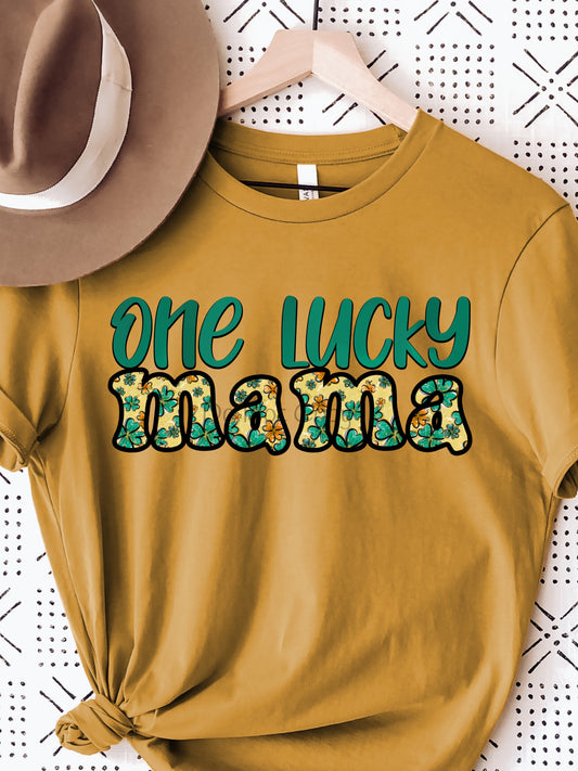 One lucky mama yellow flowers-DTF