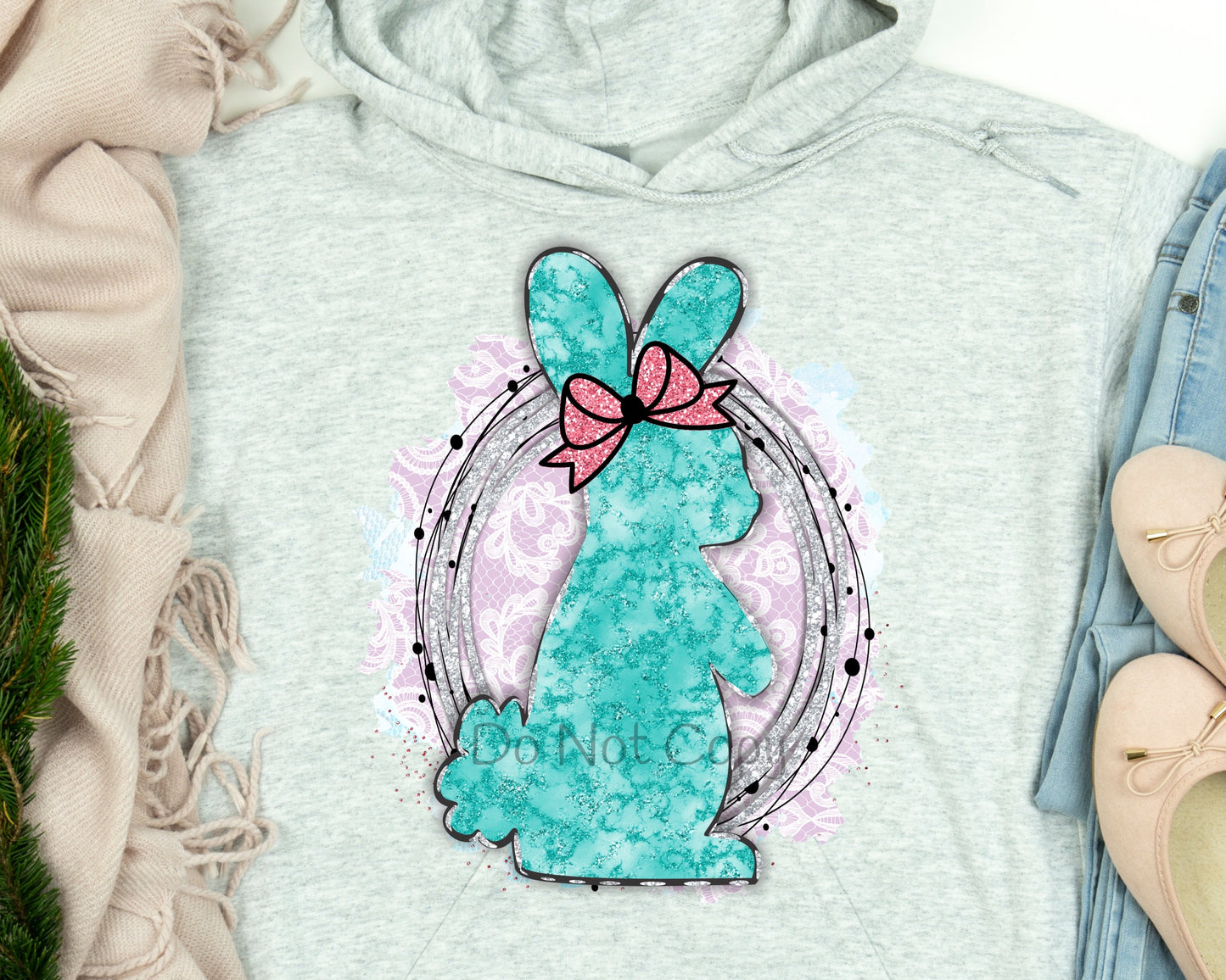 Turquoise bunny-DTF