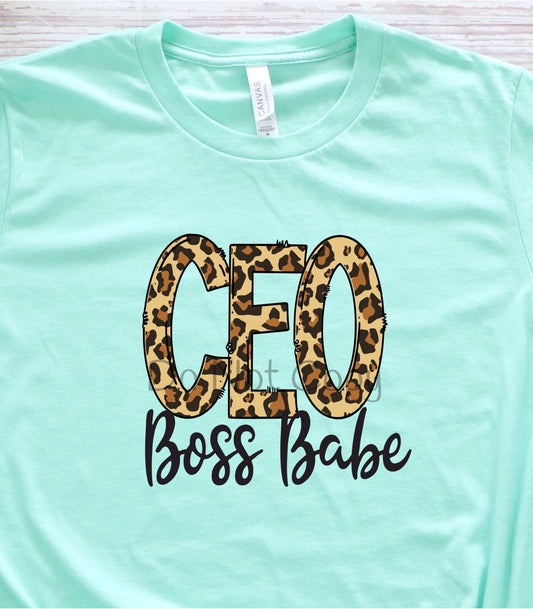 CEO boss babe leopard -DTF
