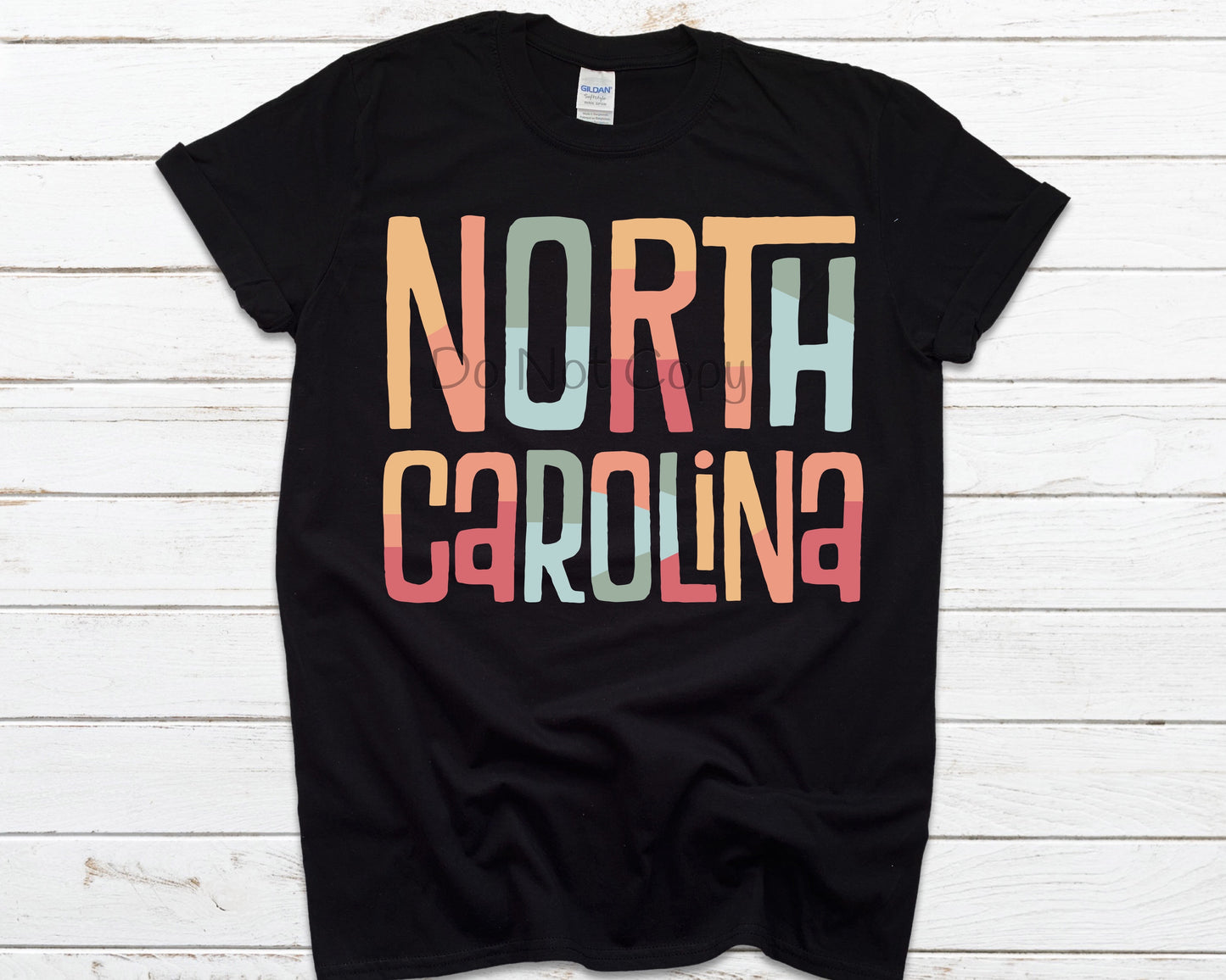 North Carolina multi colored-DTF