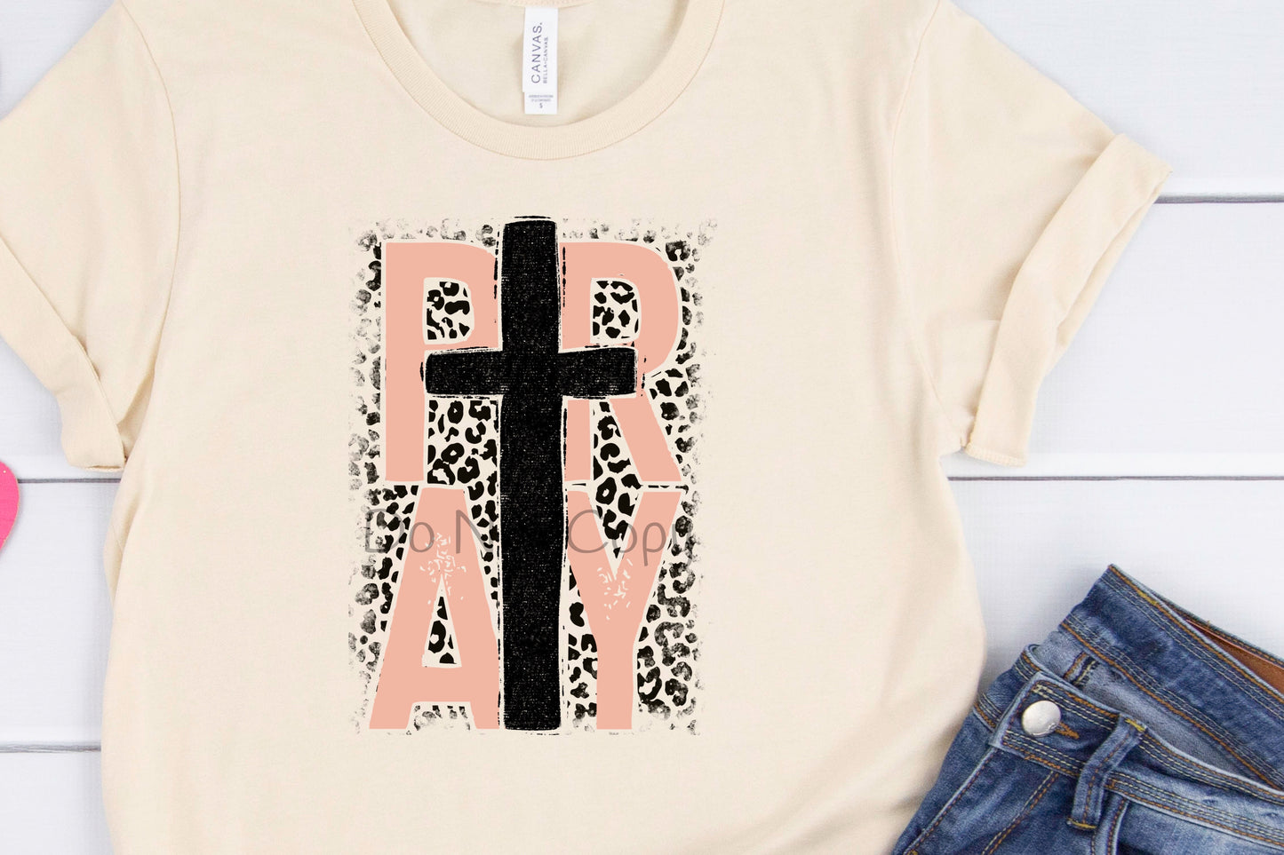 Pray peach cross-DTF