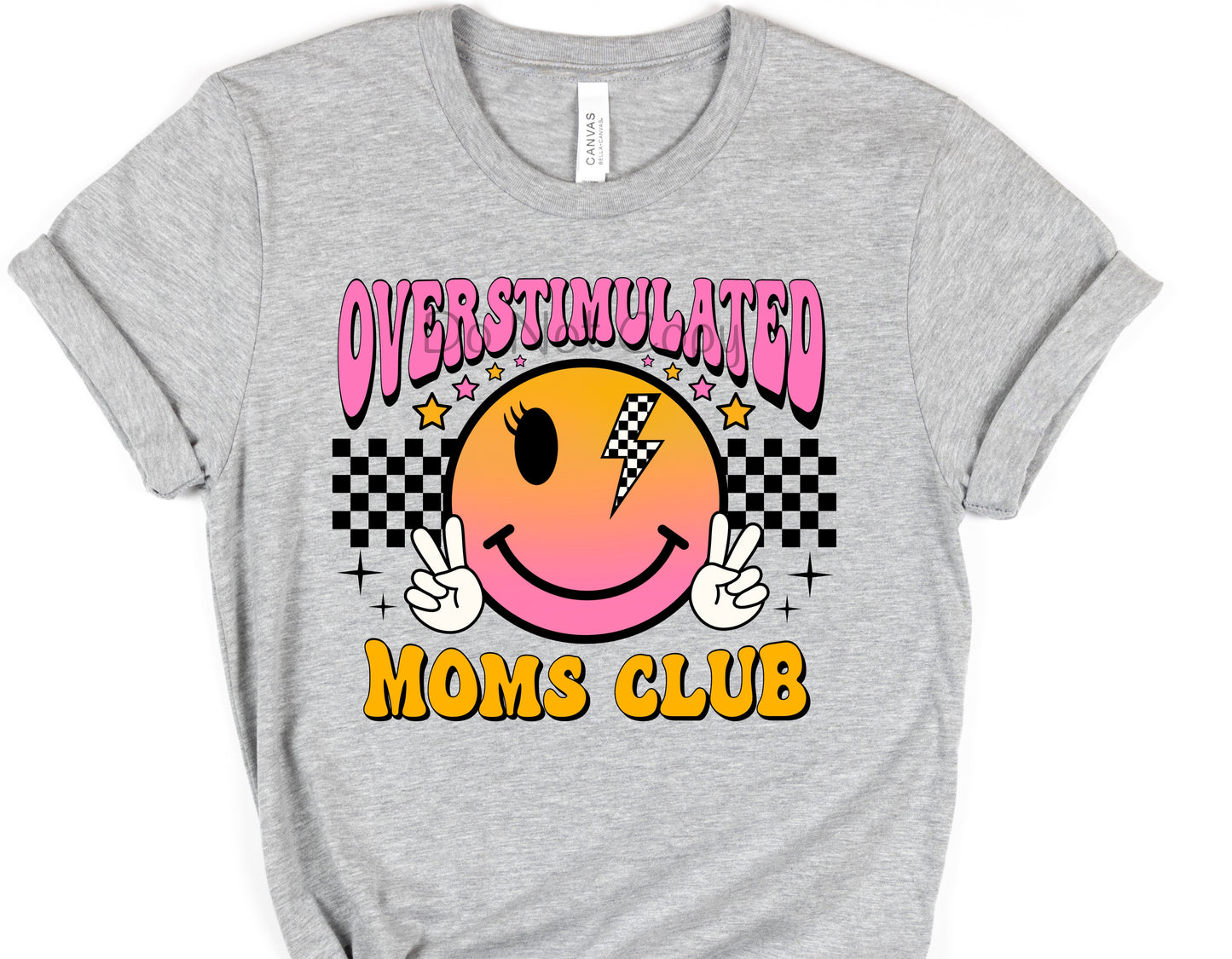 Overstimulated smiley pink-DTF