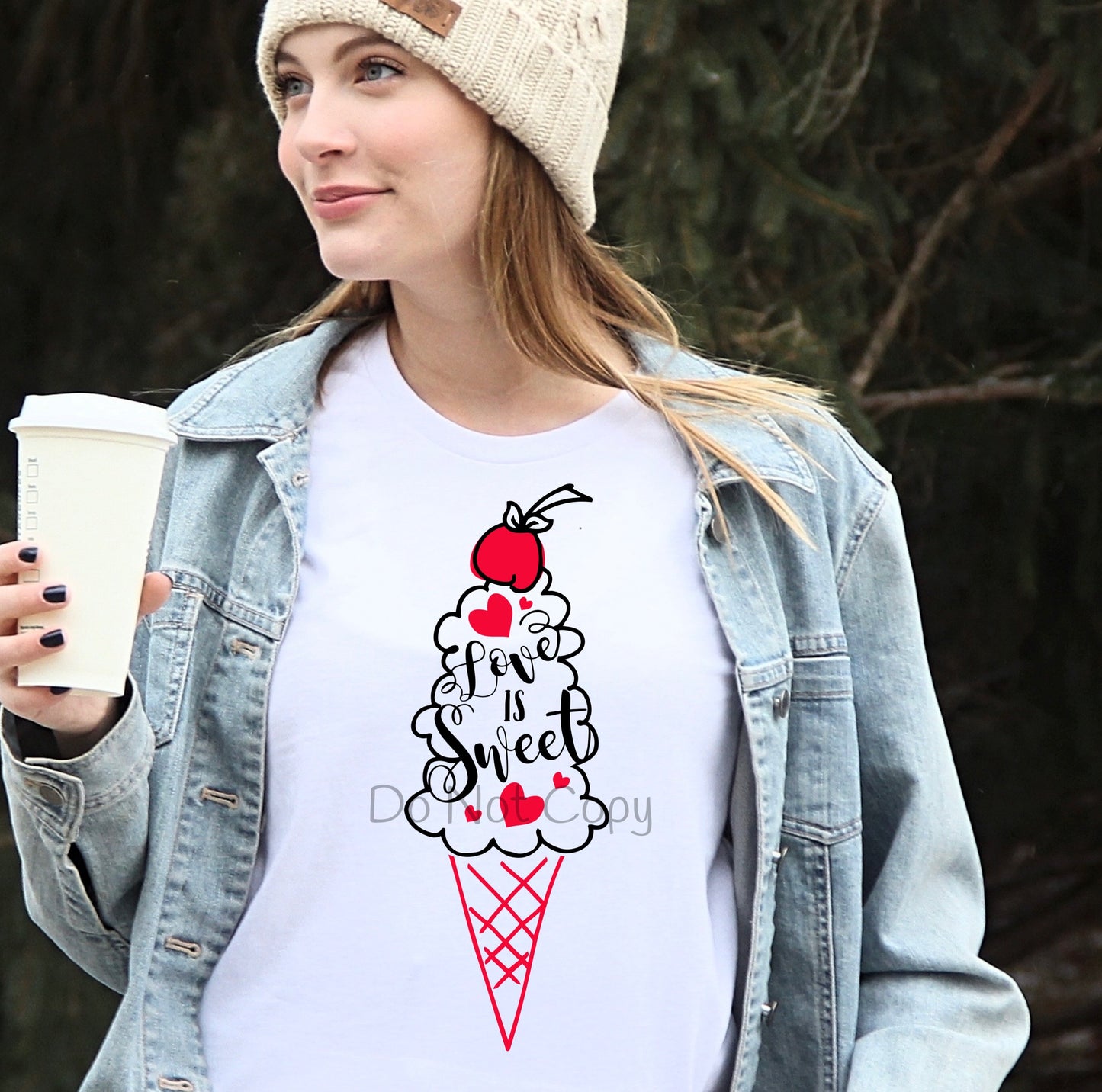 Love is sweet ice cream cone-DTF