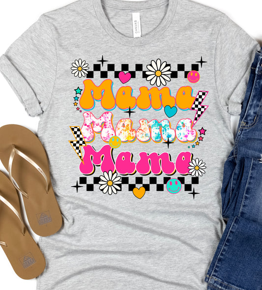 Mama flowers checker retro-DTF