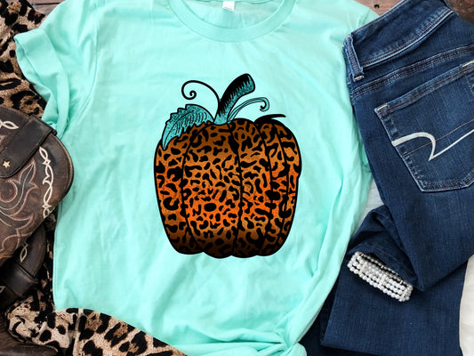 Orange leopard turquoise pumpkin-DTF