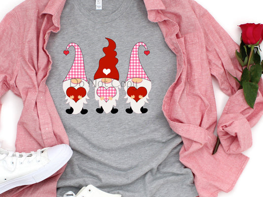 3 gnomes pink plaid-DTF